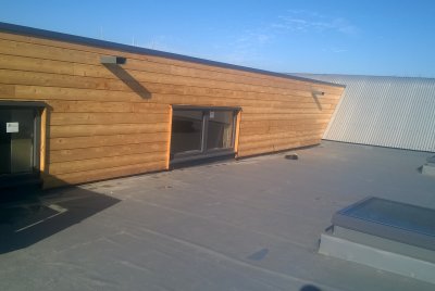 Recent commercial new build with timber cladding